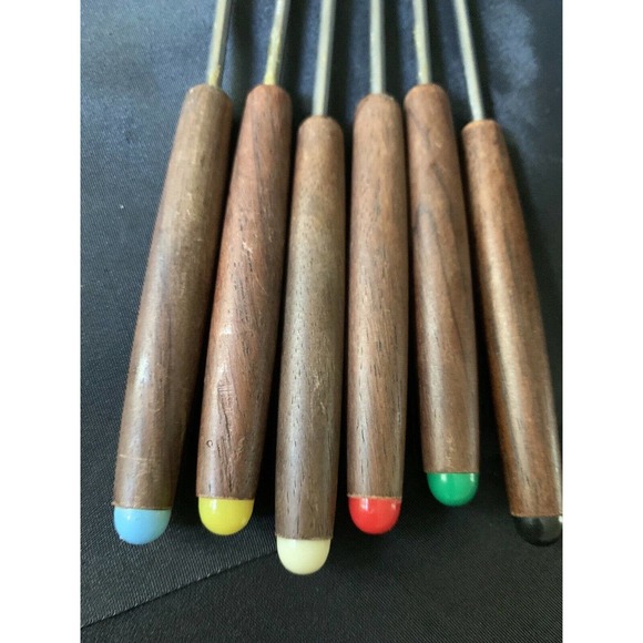 Vintage Set of 6 Fondue Forks Stainless Steel - Picture 5 of 6